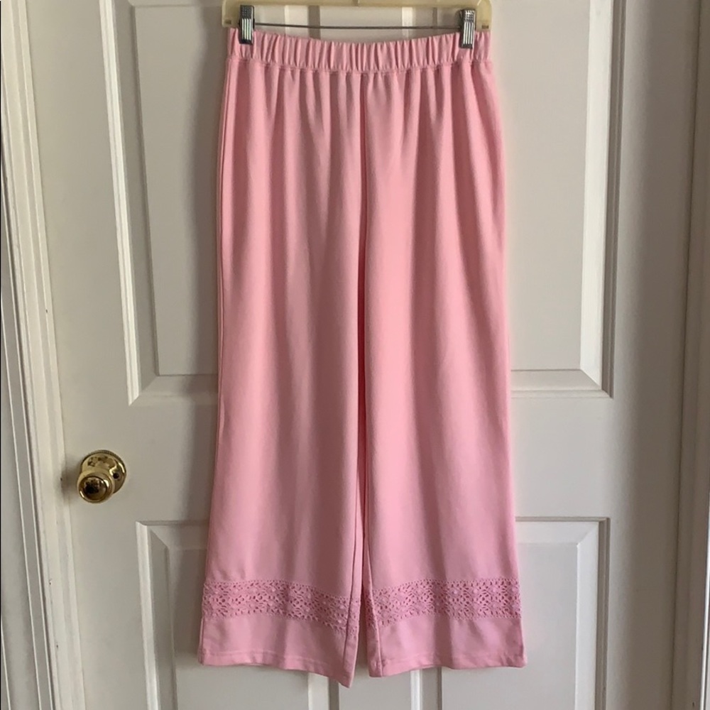 Sport Savvy Elastic Waist Wide Leg Sweat Pants